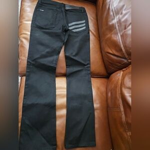 Y-3 Adidas Stylish Black Women's Jeans 26 Straight Black Yohji Yamamoto